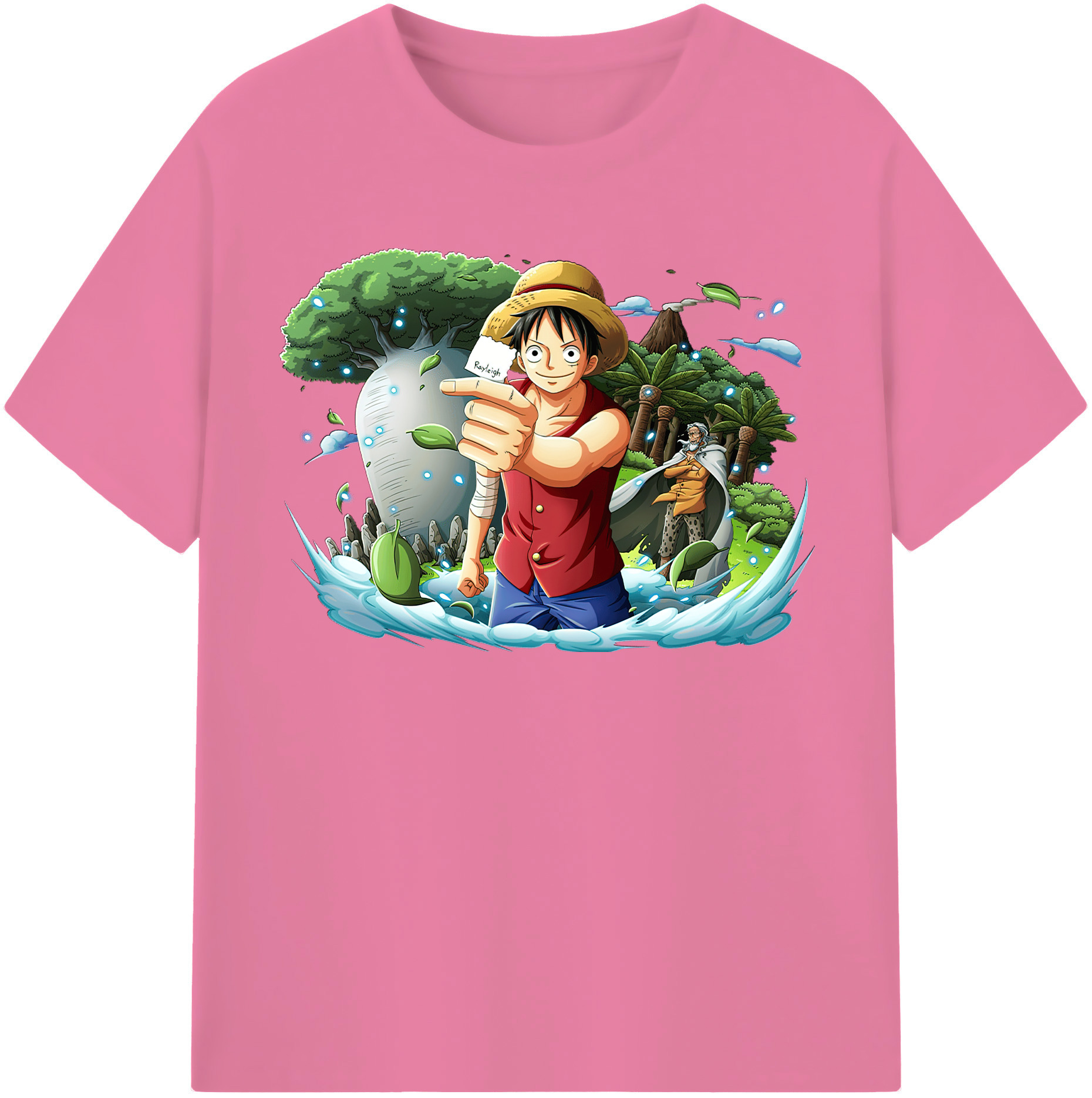 ワンピース モンキー・D・ルフィ ONE PIECE Monkey D. Luffy 綿100％半袖Tシャツ（フロントプリント）